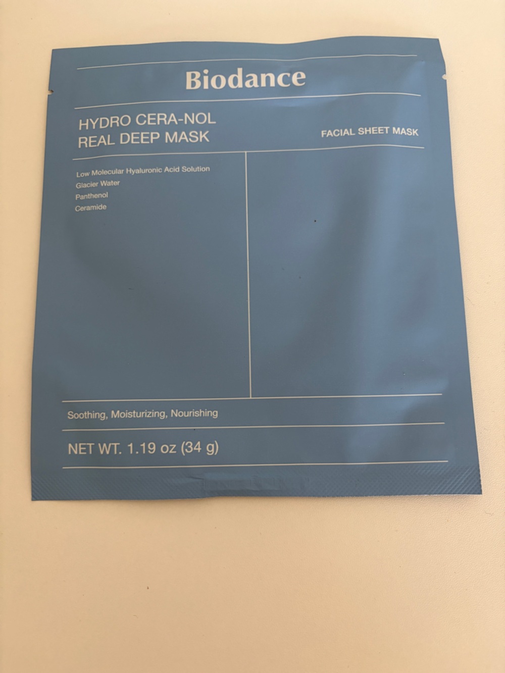 Sephora Biodance Hydro Cera-Nol Real Deep Mask - Blue Facial Sheet Mask